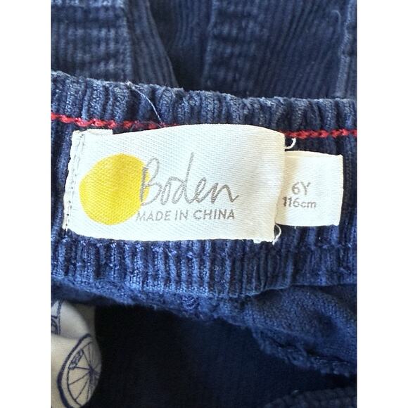 Mini Boden Corduroy Size 6Y Boy's Pull On Drawstring Elastic Blue Pants - Picture 8 of 8